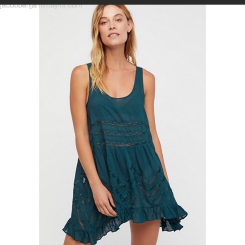 Free People Voile and Lace Trapeze Slip